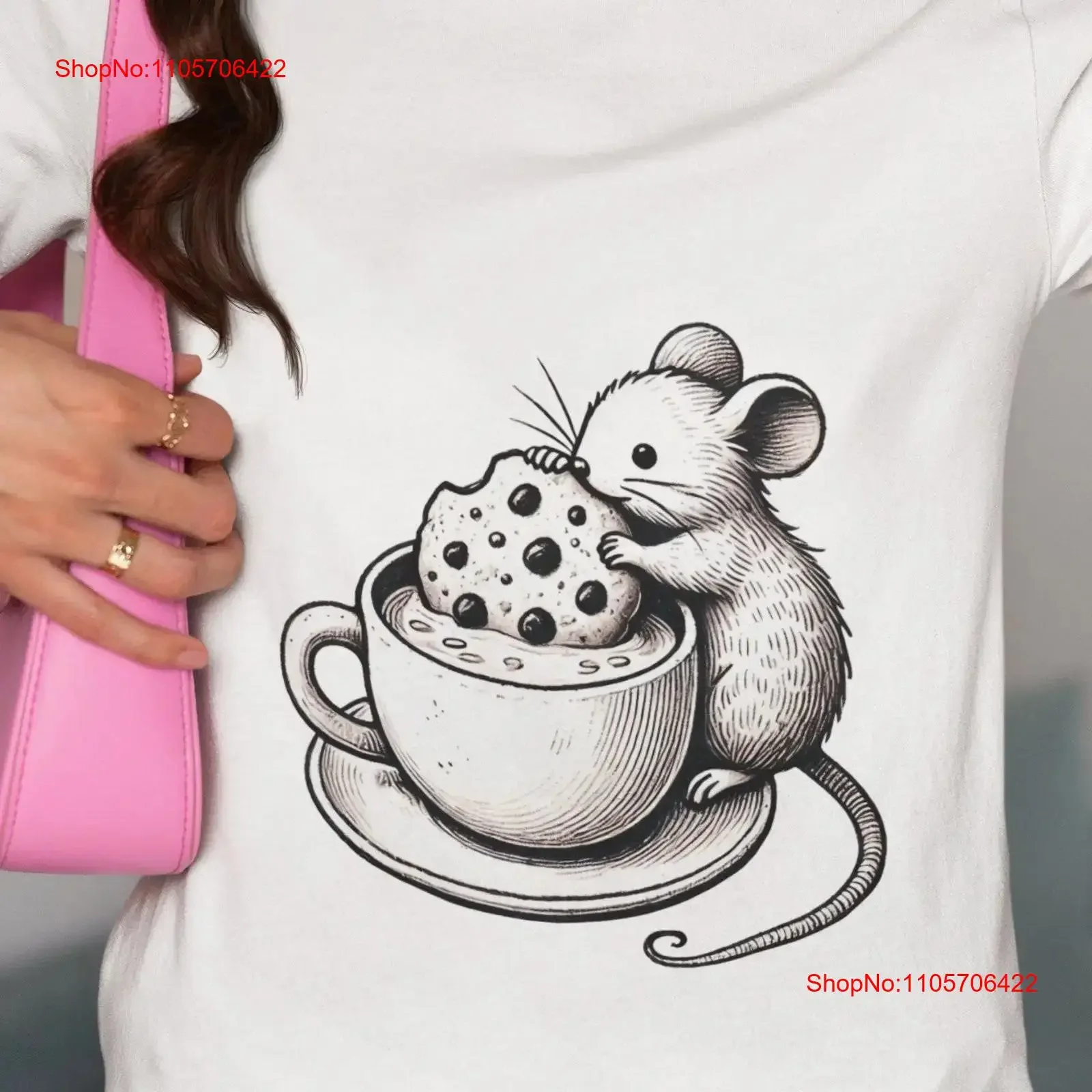 Charming Mouse Dunking Cookie in Hot Chocolate T Shirt Funny Cozy Cocoa Lovers Cute Animal for Winter Christmas vintage Washed
