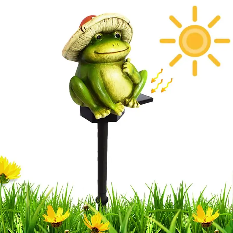 

Frog Statue Animal Solar Light Garden Light Mushroom Frog Waterproof Garden Light Resin Decorative Light For Pathway Patio Yard