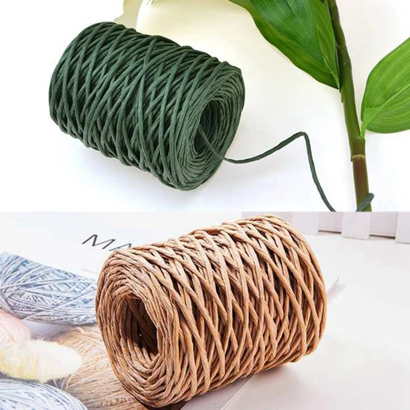 1.0Mm Floral Bind Wire Wrap Twine Handmade Iron Wire Paper Rattan For Flower Bouquets (Length: 210M)