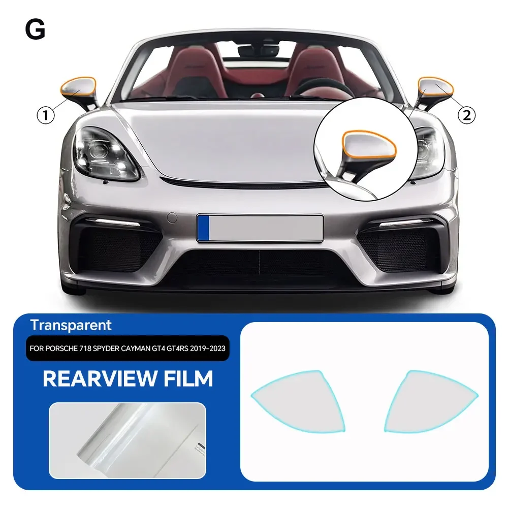 PFCC for Porsche 718 Spyder Cayman GT4 GT4RS 2019-2023 Pre Cut Paint Protection Film Headlight Invisible TPU PPF Rearview Film