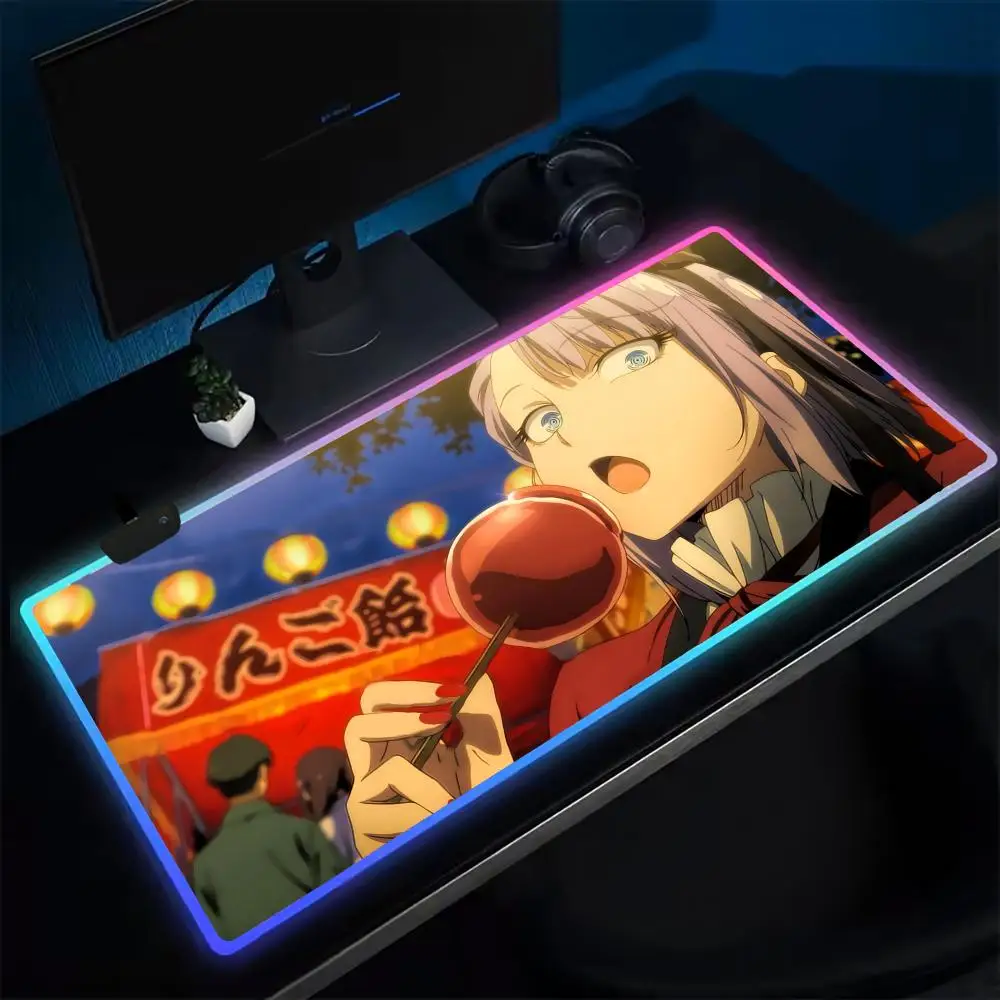 

Коврик для мыши Super Dagashi Kashi, игровой коврик для мыши в стиле аниме, светодиодные настольные коврики с подсветкой, резиновые настольные коврики XXL RGB