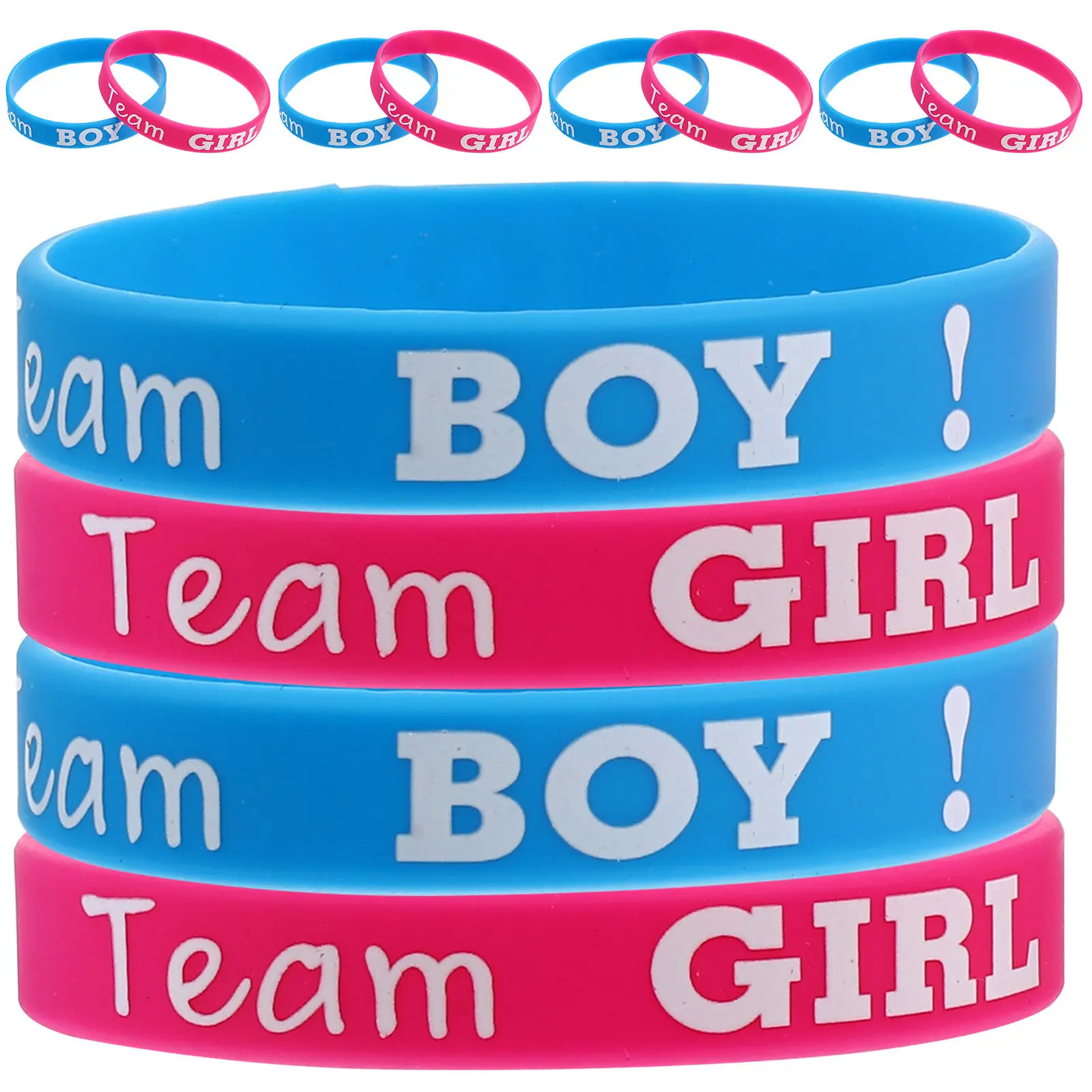 

Silicone Bracelet for Gender Reveal Team Boy Team Girl Wristbands Baby Shower Party Supplies Sports Themed Wristband Gender