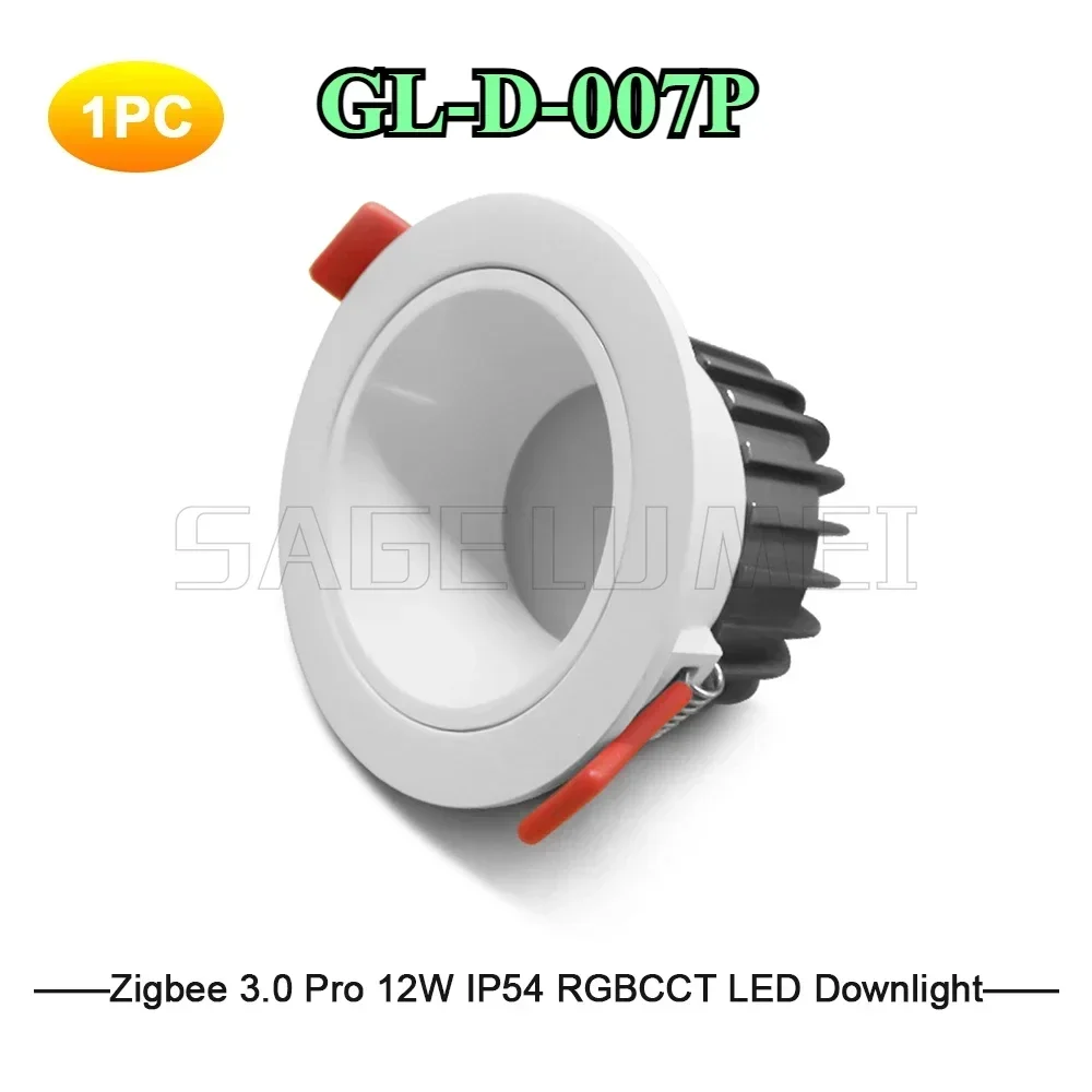 GL-D-006P/007P Gledopto LED Downlight Pro 6W/12W Zigbee 3.0 Smart RGBCCT Waterdicht Werk met Tuya APP/Voice/RF Afstandsbediening