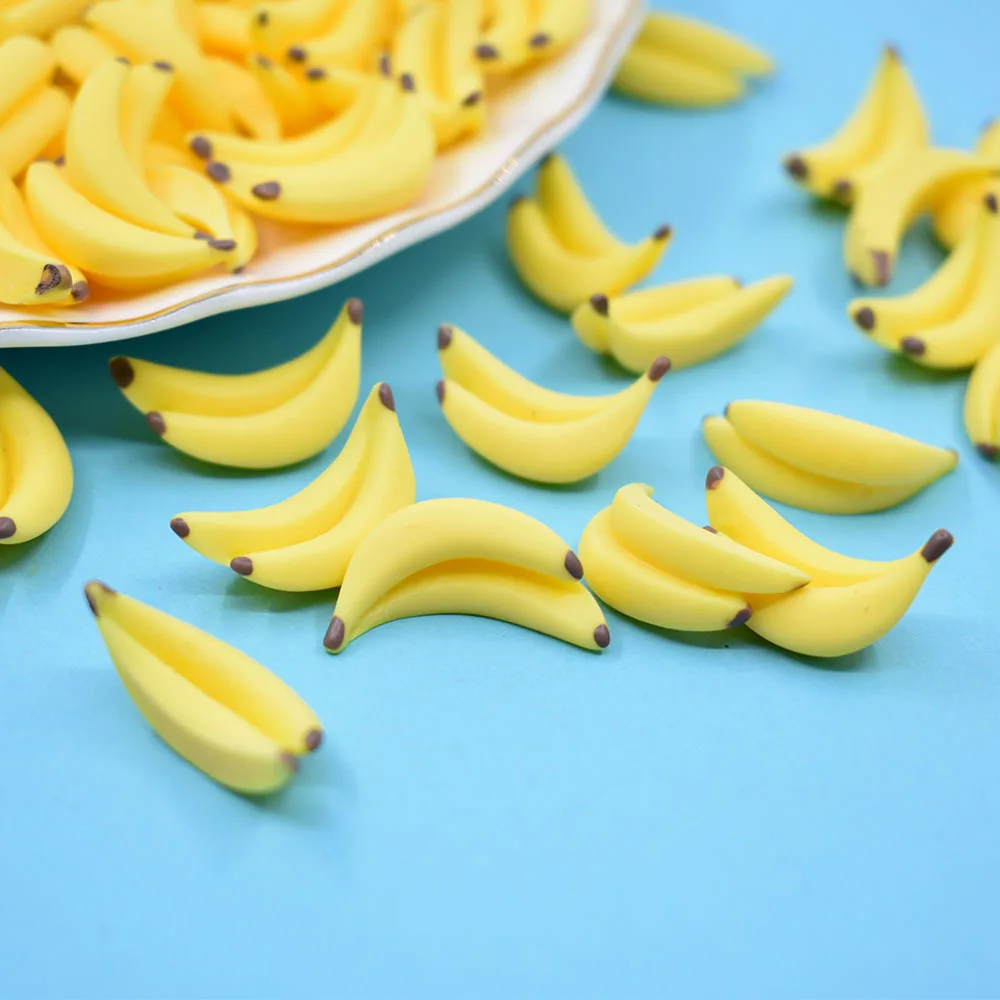 10 Stücke Kawaii DIY Verschönerung Zubehör Harz Künstliche Gefälschte Miniatur Lebensmittel Obst Banane Spielen Puppenhaus Spielzeug Dekorative Handwerk – Detail 5