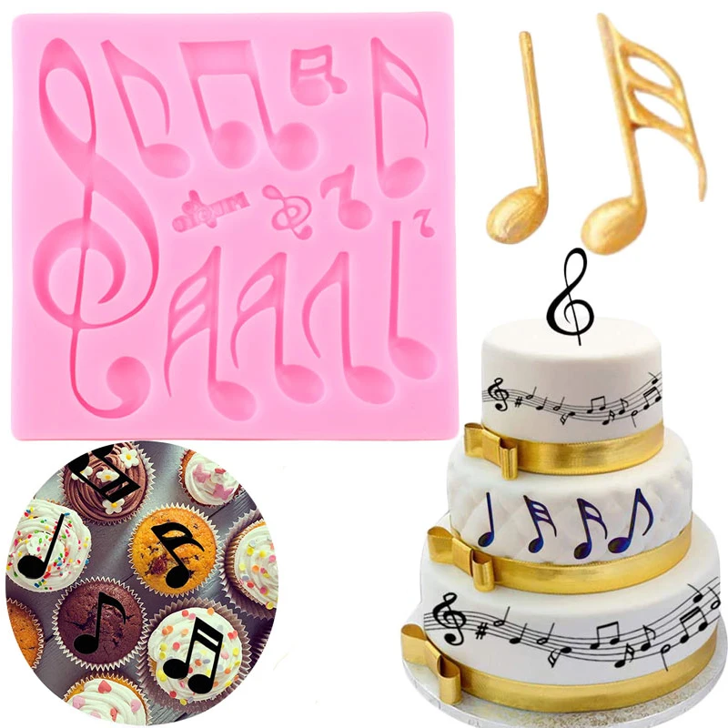 

Music Silicone Molds Musical Notes Cupcake Topper Fondant Cake Decorating Tools Polymer Clay Candy Chocolate Gumpaste Moulds