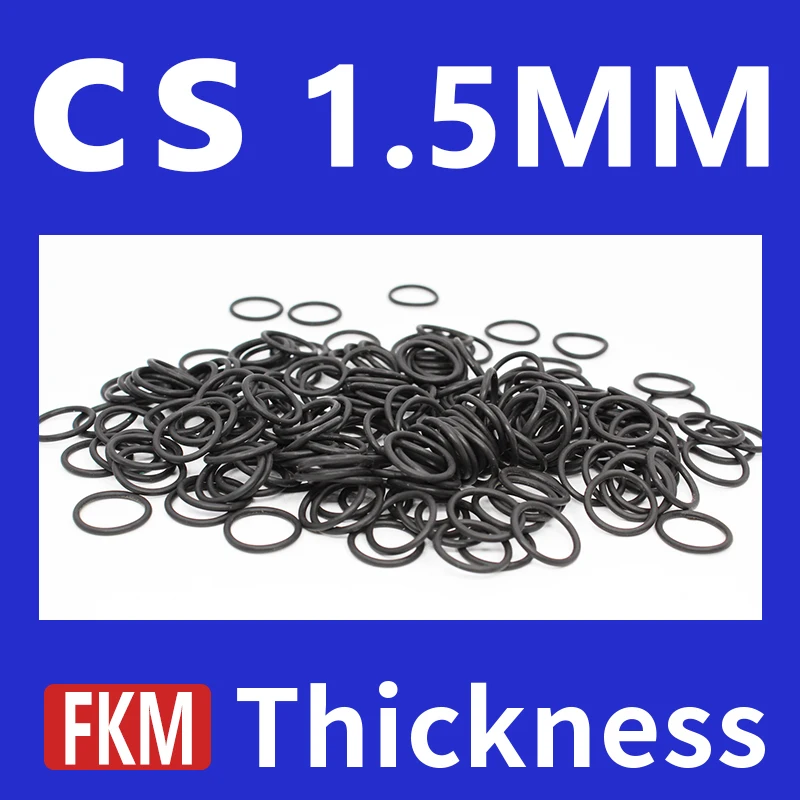 CS1.5mm Black FKM Fluorine Rubber O-rings Seals Gasket Washer temperature resistant wear-resistant corrosion-resistant ring