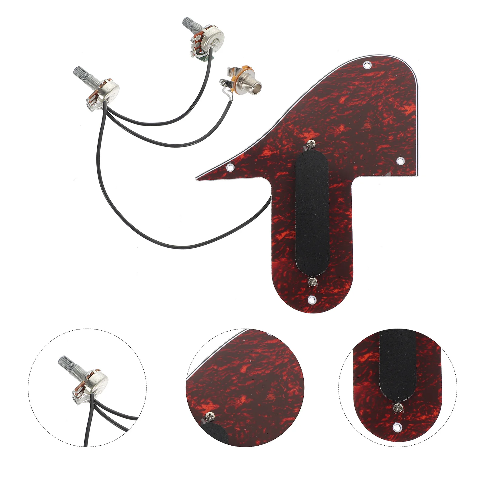 Mandoline-Schlagbrett, rote Schildkröte, Kunststoff-Montage-Tonabnehmer, geräuscharme Kratzplatte mit hoher Leistung für Mandoline