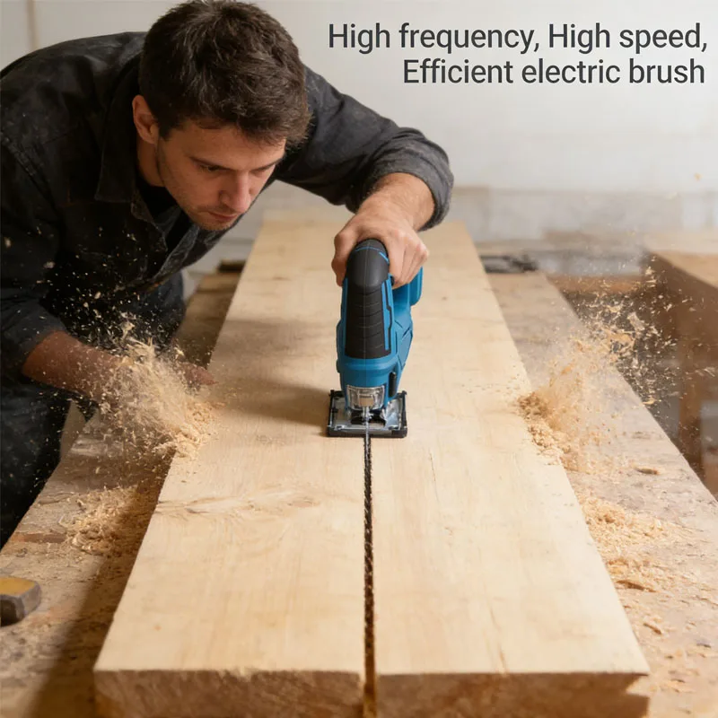 3000RPM Electric Curved Saw Cordless Jig Saw Portable Multifunction Carpenter Power Tool for 18V Battery(without battery)