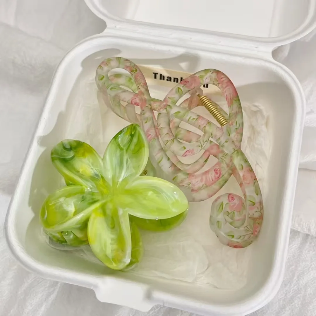 2er-Set Elegante Sommer-Haarspangen mit Musiknoten- und Blumenmuster – Koreanische Haarklammern für Damen