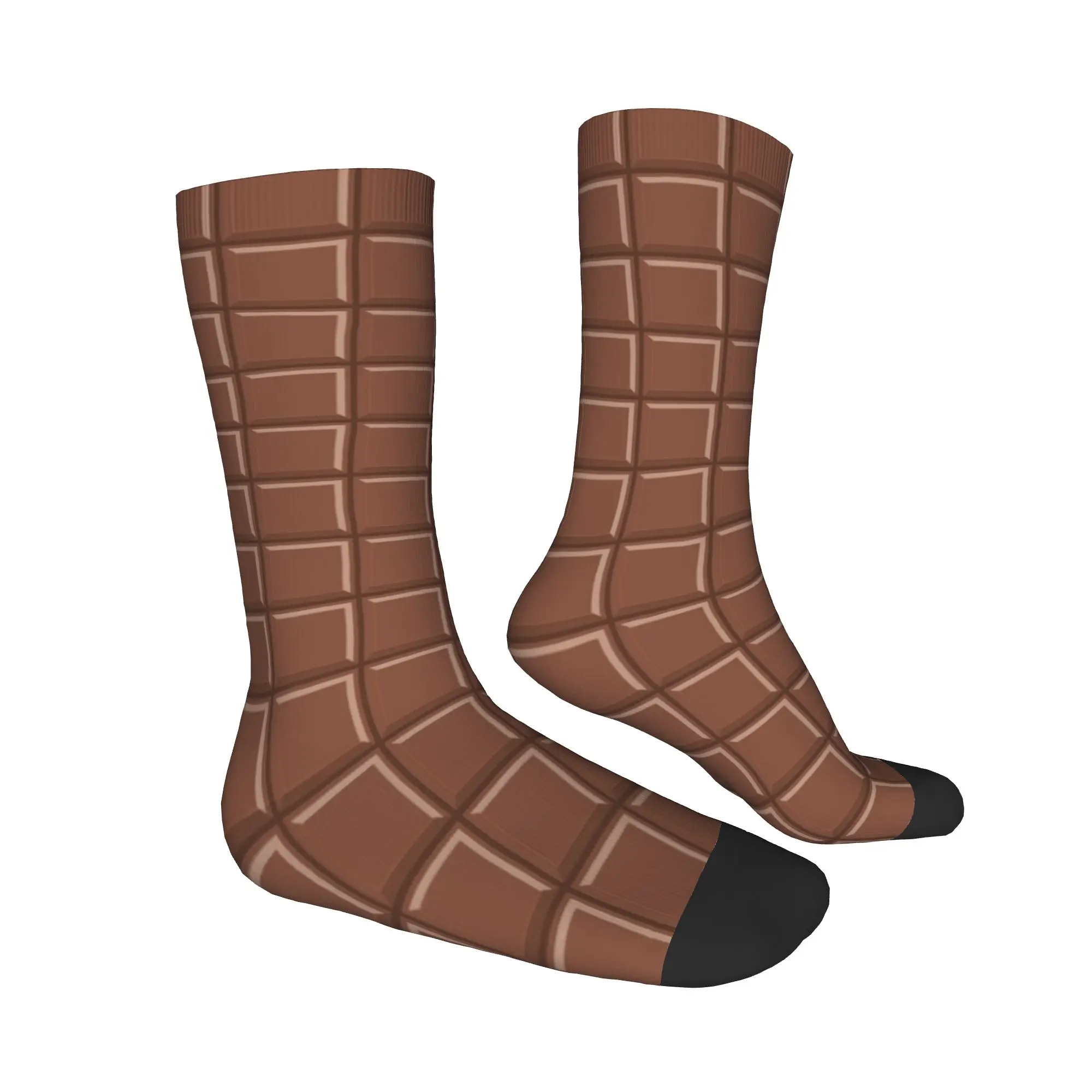 Funny Chocolate Candy Bar Mens Crew Socks Unisex Fashion 3D Print  Dress Socks Woman