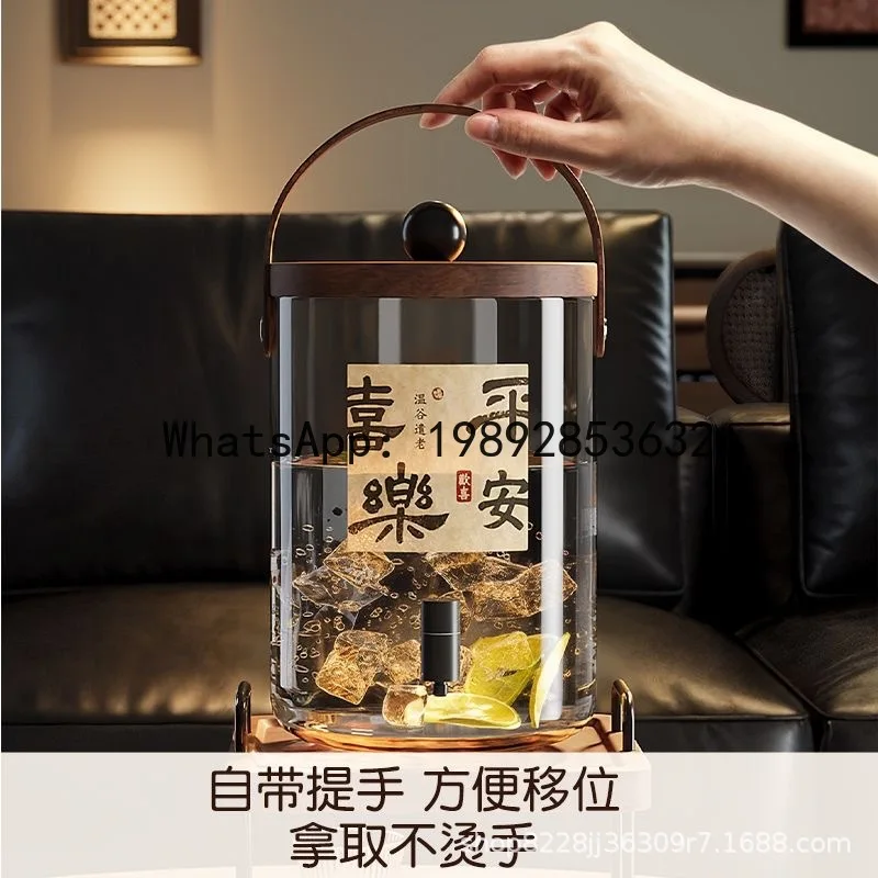 

Ретро-чайник PYJ с краном, стеклянный, термостойкий, большой емкости, для холодных напитков, новый, для китайских отелей и ресторанов.