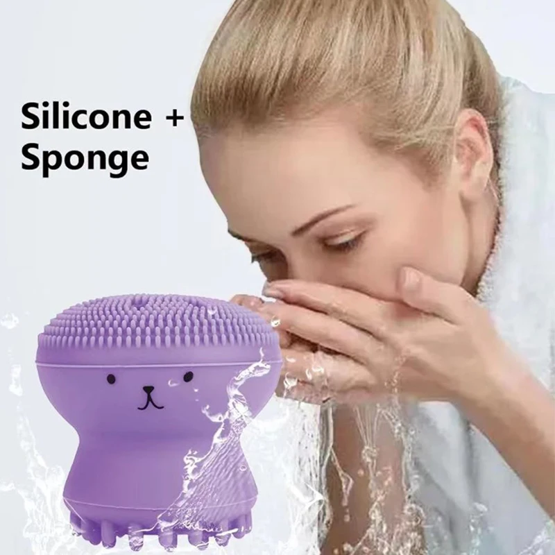 Silicone Octopus Face Cleansing Brush Exfoliating Facial Pore Brush Double Sided Massage Cleansing Brush Beauty Cleaning Tool