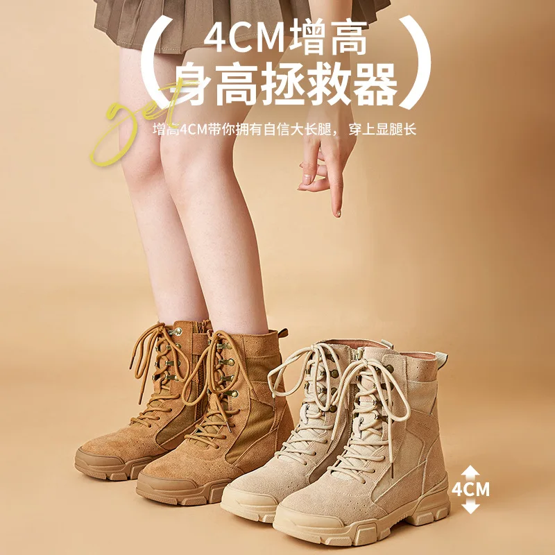 

Canvas Boot for Women 2026 Summer Retro Outdoor Breathable Anti Slip Hiking Shoes Desert Boots Thick Sole Short Motorcycle Boots