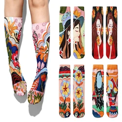 New Design Women's Long Socks Hip-Hop Trend Art Fashion Middle Tube Socks Comfortable Soft Halloween Party Socks For Unisex