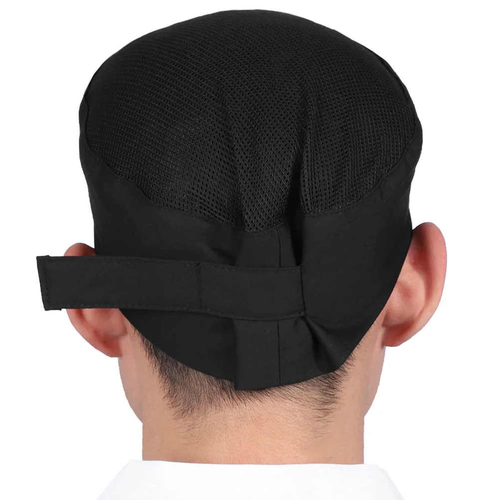 2個セット シェフハット ブラック 調節可能 通気性 キッチンハット メンズ用 耐久性 ワークキャップ ケータリング ネットキャップ レストラン バーベキュー メッシュハット