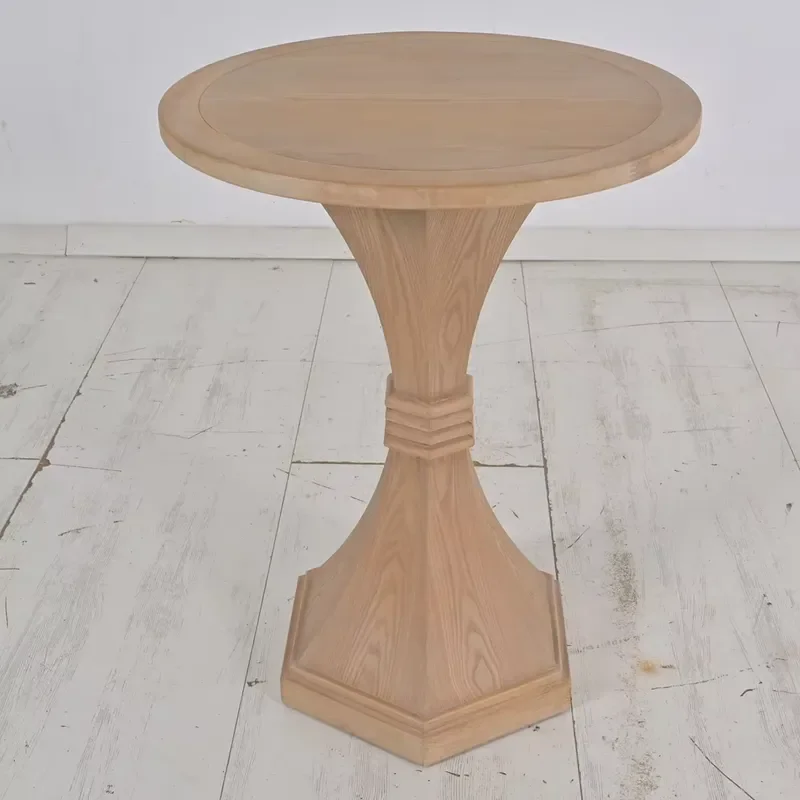 Customizable Rustic Style Elegant Solid Wood Round Design Durable Eco-Friendly Commercial Wedding Event Bar Table
