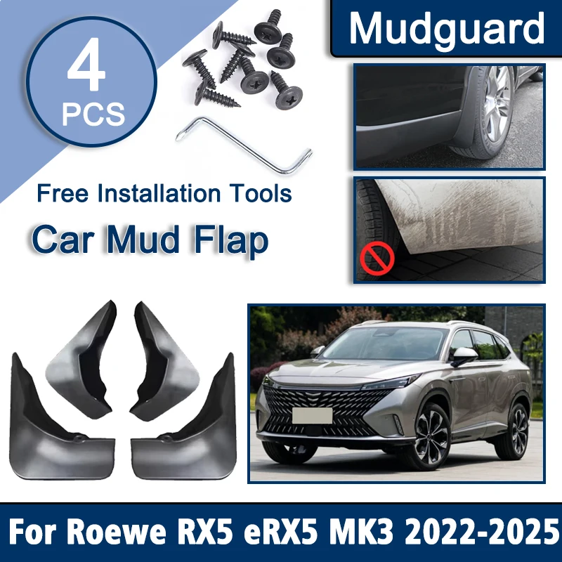 

Automobile Mudflads For Roewe RX5 2022 2023 2024 2025 D5X eRX5 MK3 III Fender Soft Rubber Mud Guard Anti-scratch Car Accessories