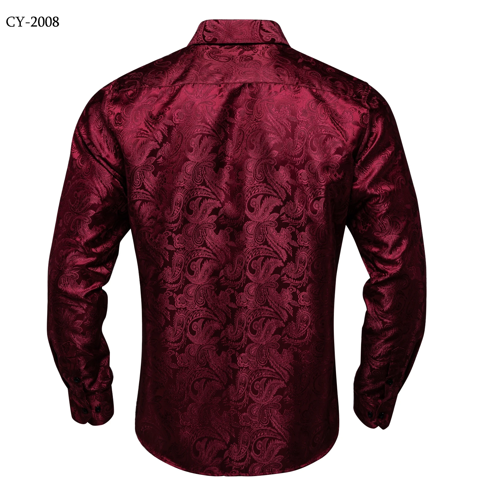 26 Colors Luxury Men\'s Shirts Long Sleeves Paisley Floral Printed Jacquard Purple Blue Black Shirt for Man Fall Winter Blouse