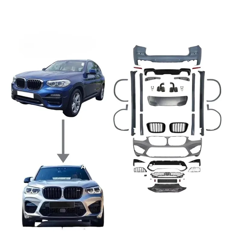 

Горячая распродажа: Комплект для переоборудования кузова X3 G01 G08 2018-2021, обновление до X Pre LCI Facelift Kit G01 Tuning B