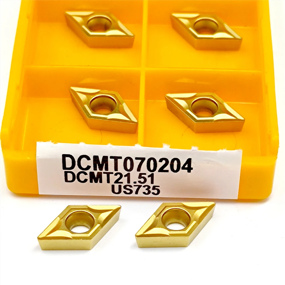 Высококачественная твердосплавная вставка DCMT070204 DCMT070208 VP15TF US735 UE6020, токарный резец с ЧПУ, токарный инструмент DCMT 070204/070208 резка