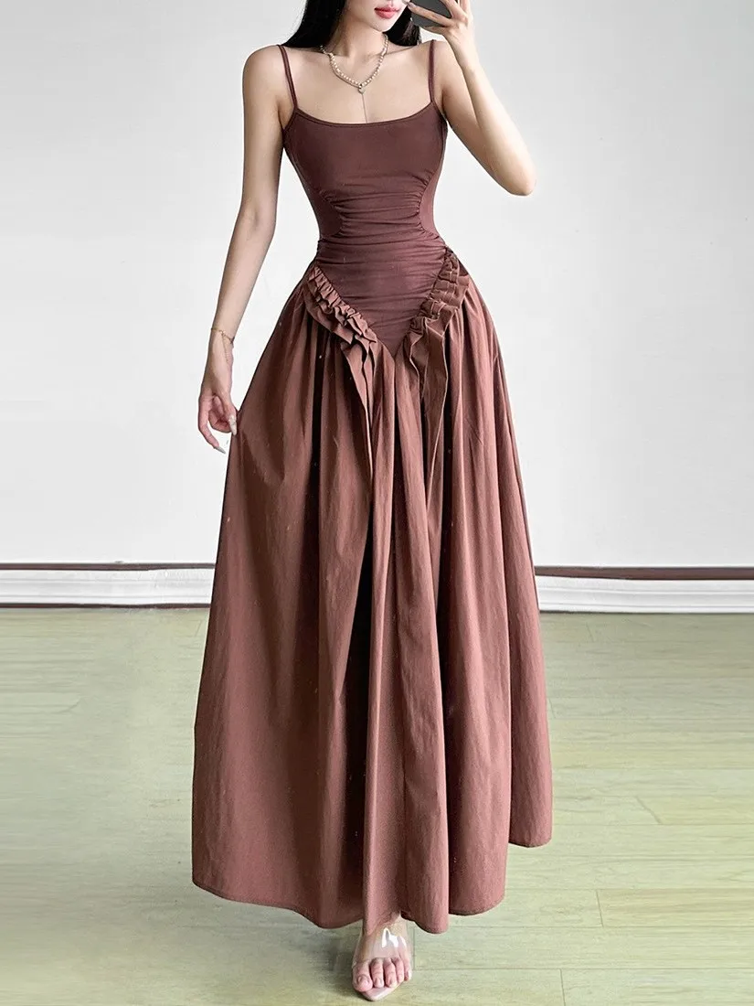 

Сексуальная плиссированная юбка с завязкой на талии Dr Макси с высокой талией Dr Сложенная H-Line Силуэт Svel на одно плечо Ciwalk Dr