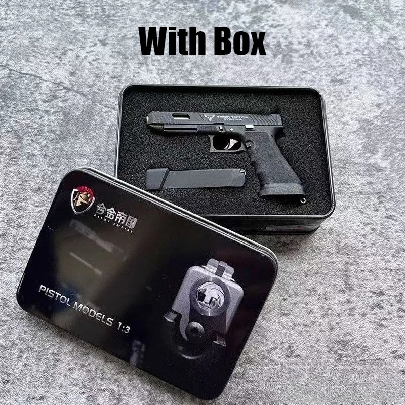 New Alloy Empire G34 Pistol 1:3 Size Gun Throw Shells Alloy Keychain Toy Hand Grab Model Decoration Crafts Figurines & Miniature
