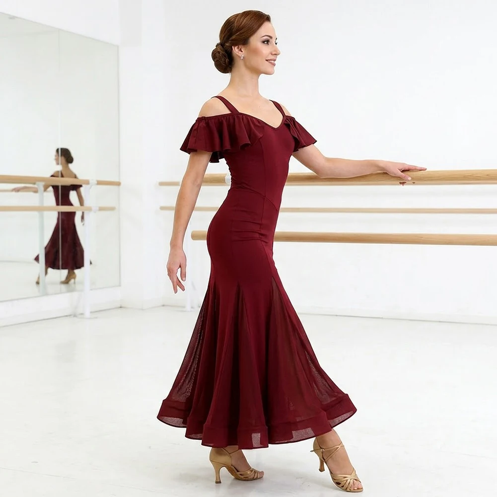 Ladies Waltz Jujube Dress Prom Daily Match Style Promotional V-Neck Waltz New High Quality Black Flying Sleeve Dress