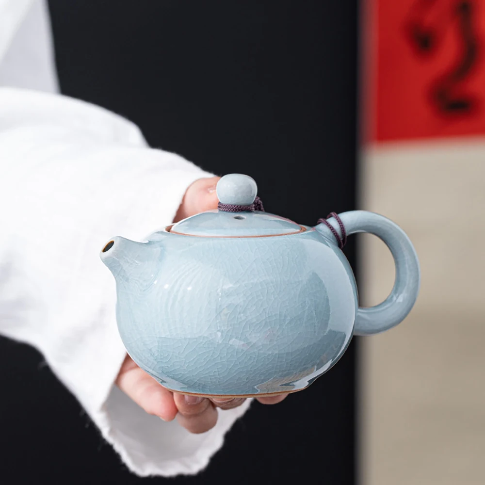 Ge Yao Ceramic Teapot Manual Chinese Ice Crack Split Teapot Pot for Tea Accessories Gaiwan Yixing Kettle Clay Tea Set and Coffee