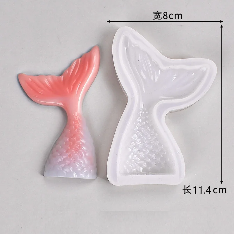 1 Piece Cartoon Fish tail Diy Epoxy Resin Molds Mermaid Fondant Cake Mould For Craft Decoration Mould