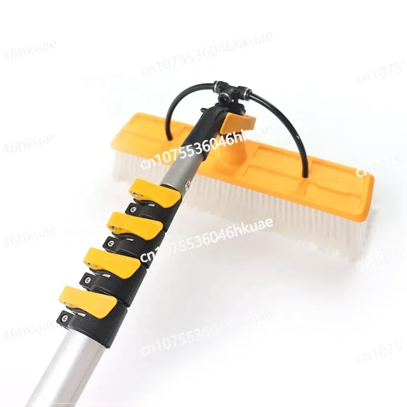 Manual Rotary Telescopic Aluminum Alloy Solar Panels Wash Cleaning Brush with Nylon Bristle Solar Panel Cleaning Rotating Brush