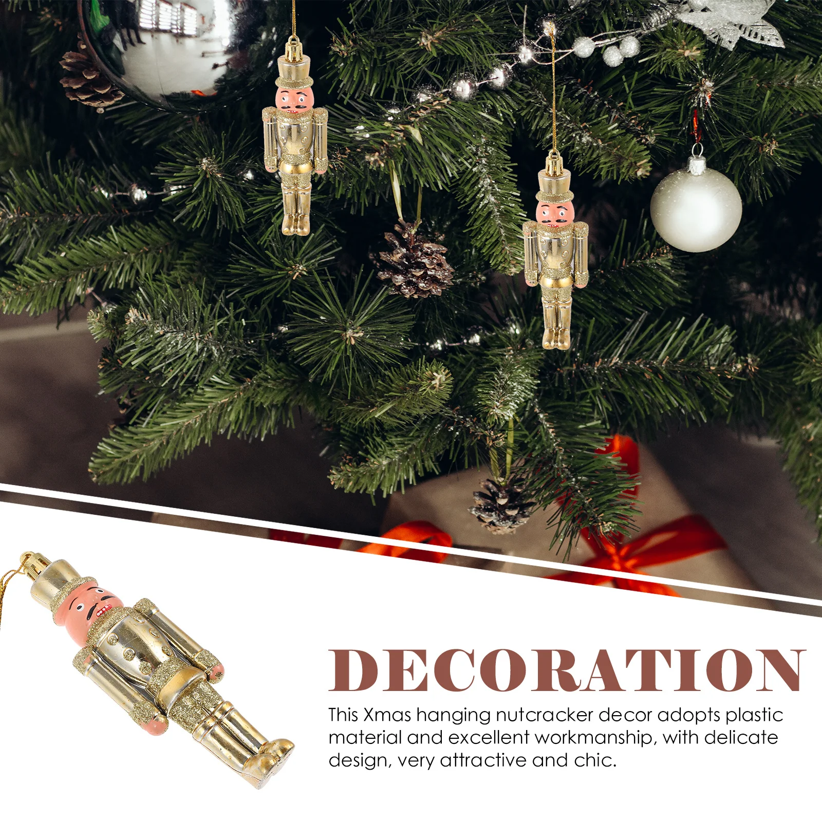 

2Pcs Plastic Nutcracker Soldier Xmas Hanging Ornaments Mini Christmas Tree Decor Xmas Party Decoration Pendants