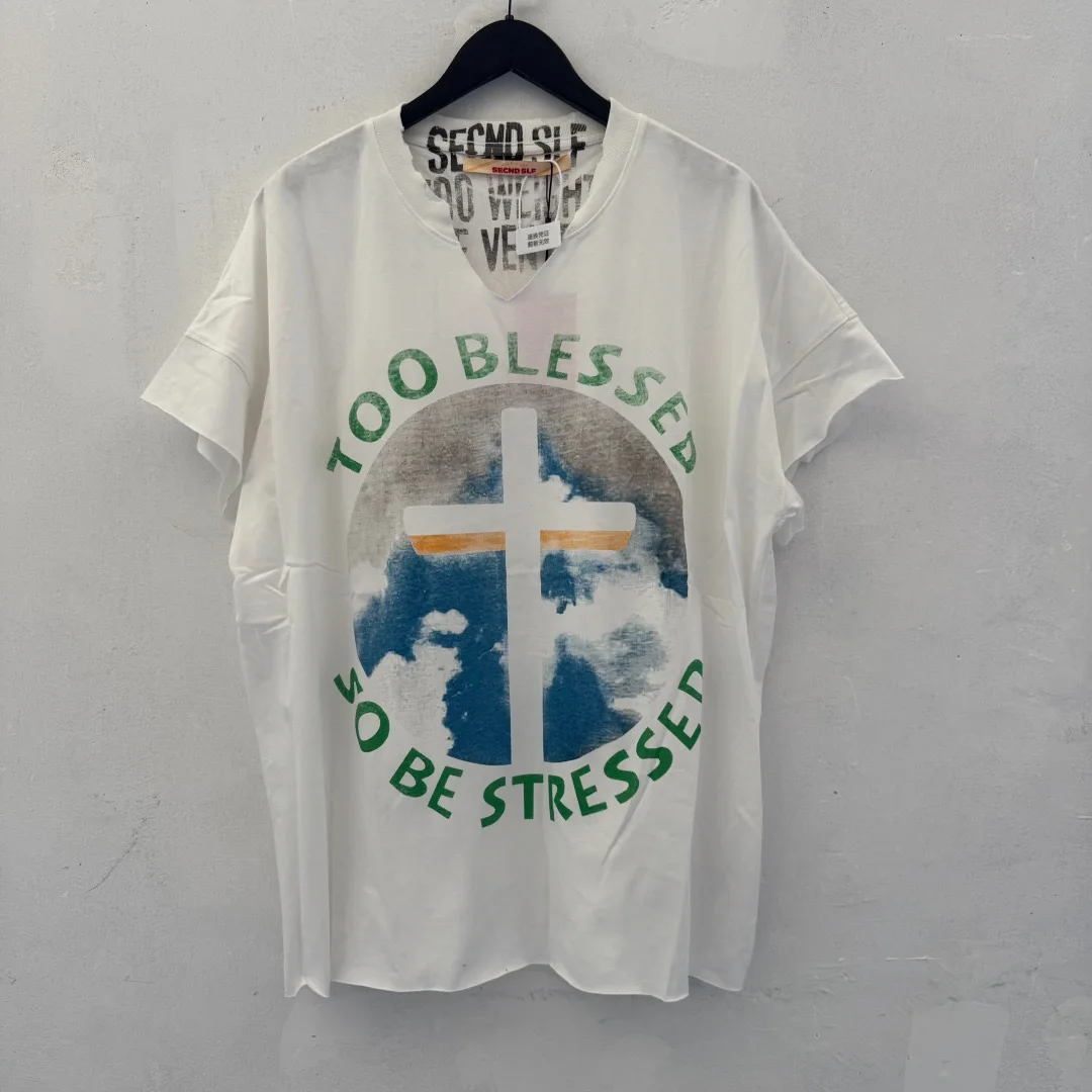 26ss SECND SLF Sleeveless Destroyed Vest T Shirt Men Women Best Quality Tee Tops T-Shirt
