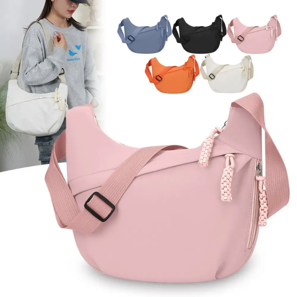 New Large Capacity Women's Crossbody Bag Multi-layered Solid Color Shoulder Bag Simple Dumpling Bag Outdoor