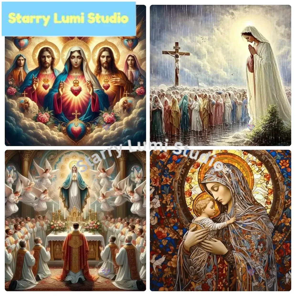 The Virgin Mary, Mother of Jesus Diamond Painting Kit 5D DIY Diamond Embroidery Handmade Art Exquisite Gift Home Decoration
