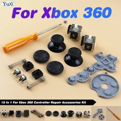 3D Analog çubuk sensörü potansiyometre + başparmak çubukları + LT RT tetik anahtarı düğmesi 15 In 1 Xbox için 360 denetleyici onarım parça kiti