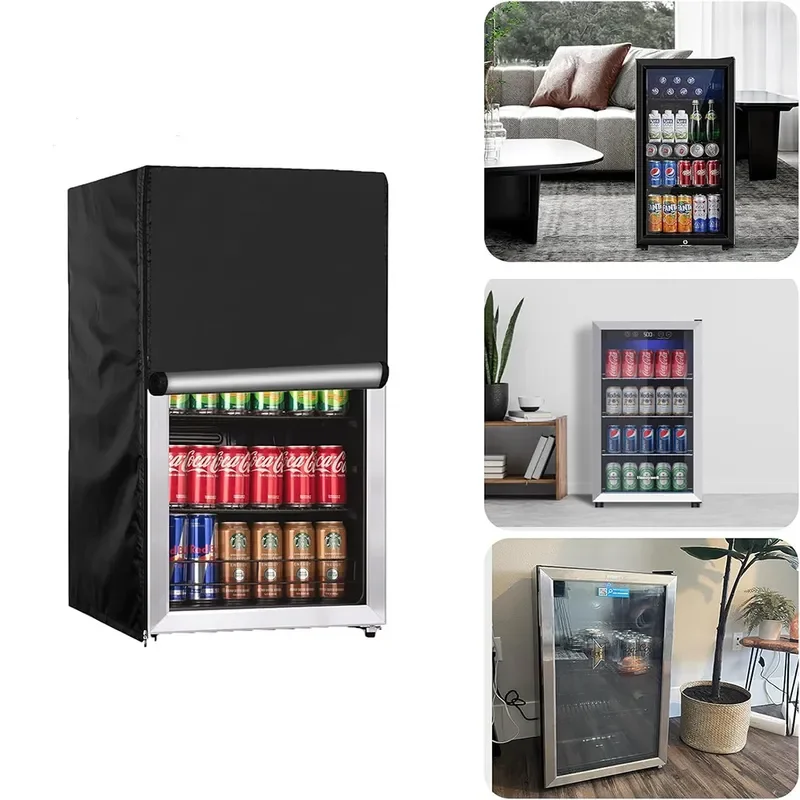 For Outdoor Oxford Cloth Refrigerator Cover Household Vertical Beverage Fridge Protective Dustproof Waterproof Rainproof