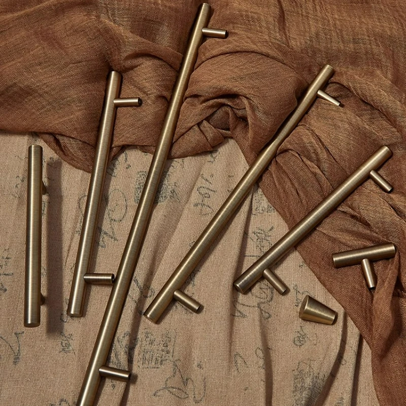 

Bronze Colored Brass Long Handle Drawer Wardrobe Door Modern Minimalist Retro Cabinet Kitchen Handle