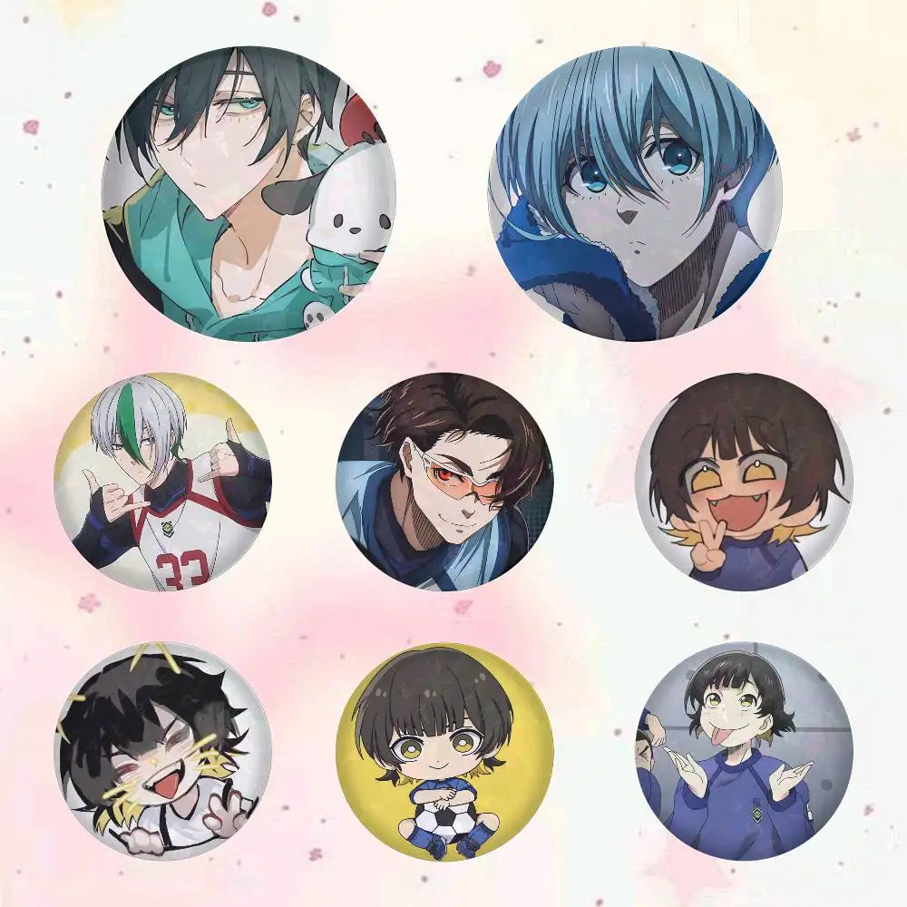 Cartoon  Meguru Bachira Blue Lock Anime Badges Button Round Creative Pin Brooch Badge Bag Decor Accessories Friends Gifts