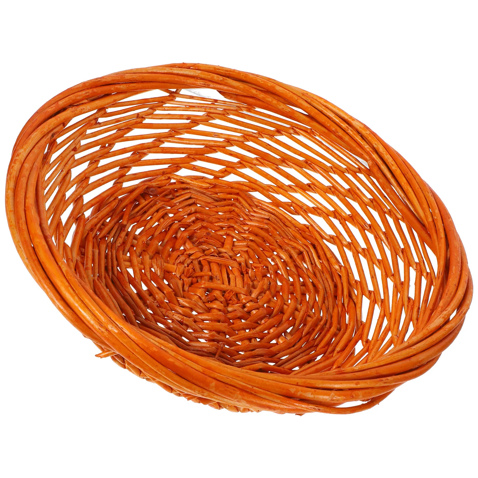

Handcrafted Woven Storage Basket Desktop Fruit Bread Basket Thick Mouth Organizer For Home Kitchen Table Decoration