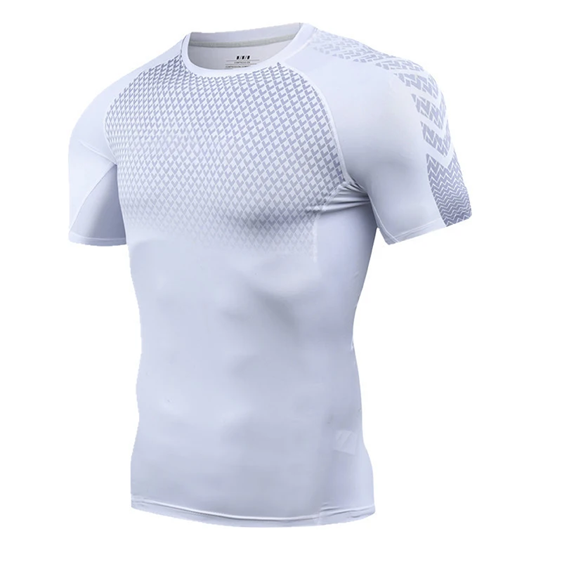 Graphic Short Sleeve Compression Shirts for Men Gym Workout Running Quick Dry T-Shirt Tops Summer Athletic Undershirt Baselayers