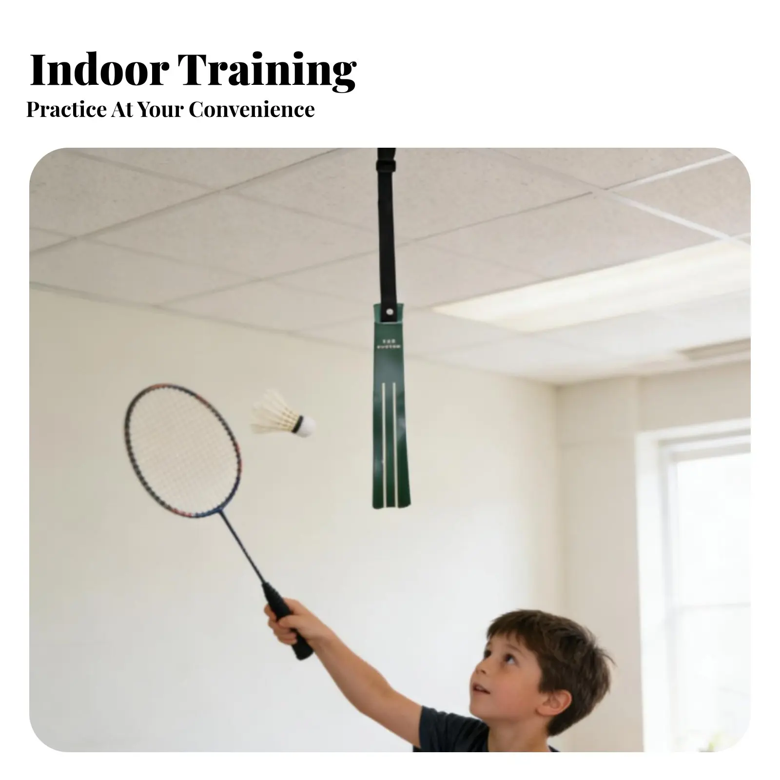 

Badminton High Clear Practice Aid Racket-Safe Material Hanging Badminton Practice Aid Sports Equipment No Shuttlecock Pickup