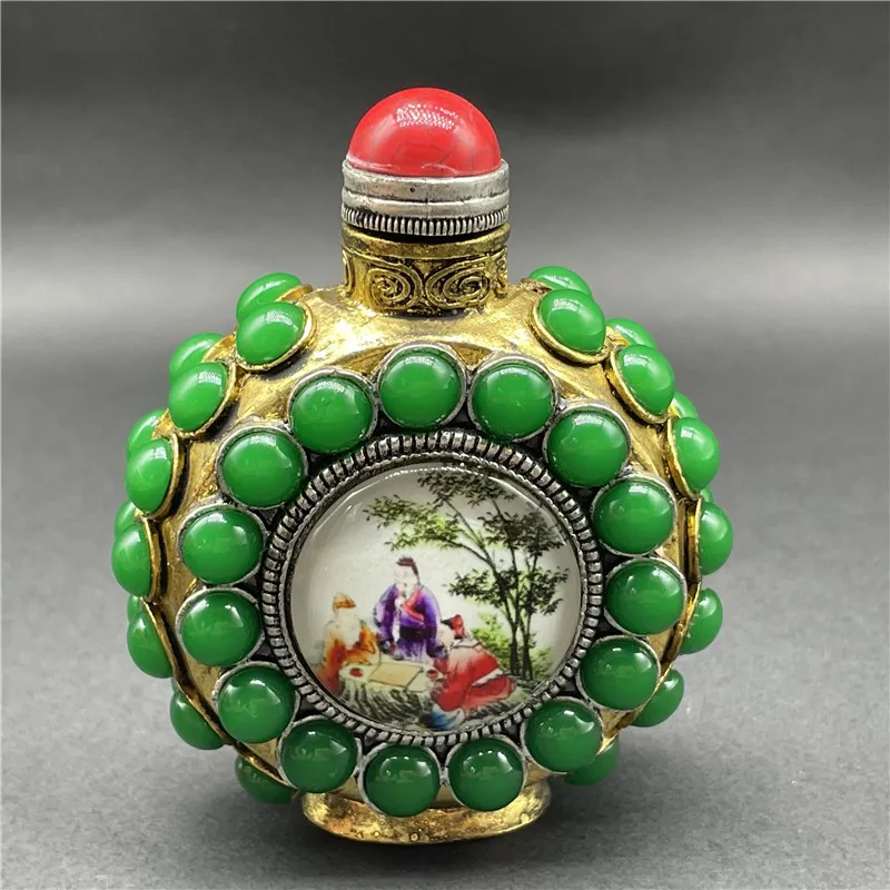 Folk arts and crafts gifts snuff bottle gifts antique painting old snuff bottle living room decoration