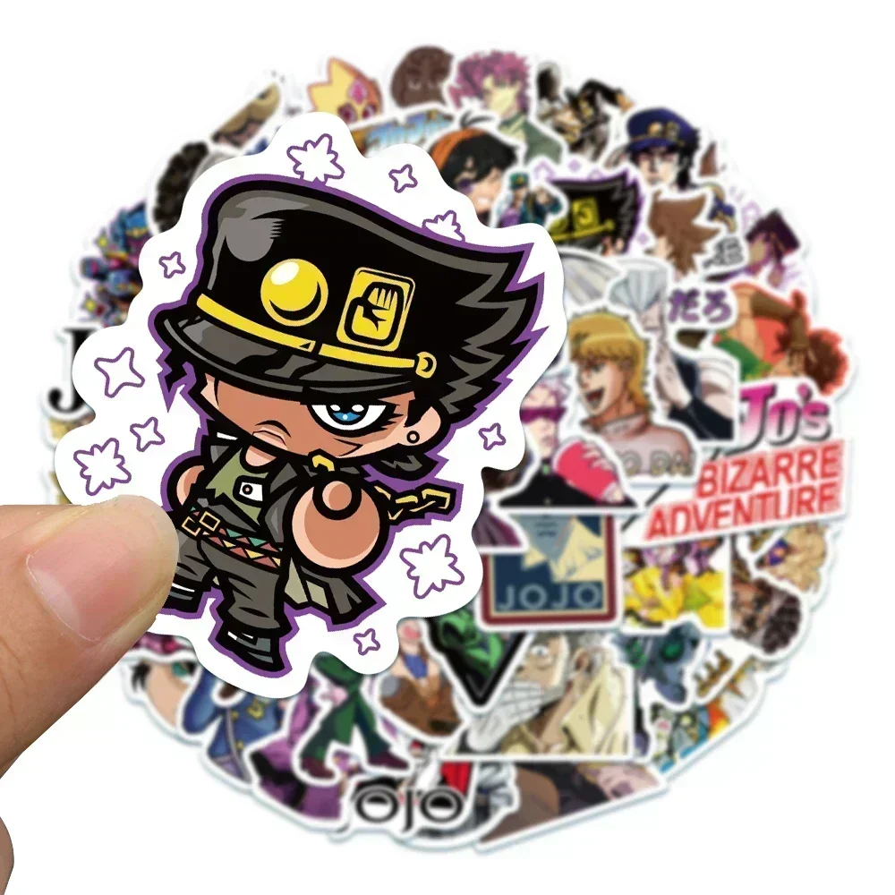 50pcs JoJos Bizarre Adventure Stickers Cartoon Anime Decals for DIY Guitar Suitcase Skateboard Laptop Phone Sticker Kids Toys