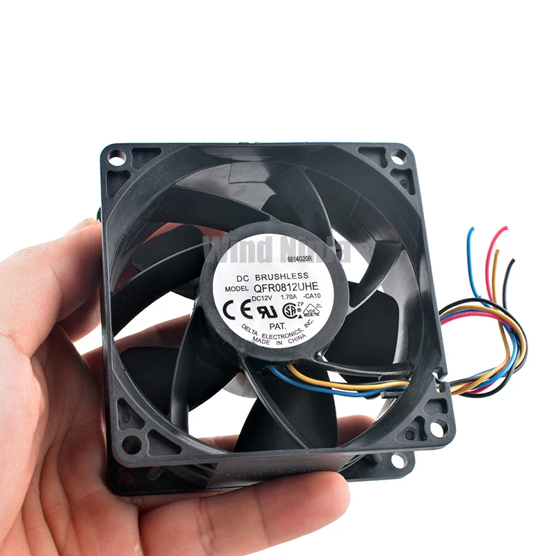 QFR0812UHE 8cm 80mm fan 80x80x38mm DC12V 1.70A 9000rpm Dual ball bearing high-speed cooling fan for server chassis power supply