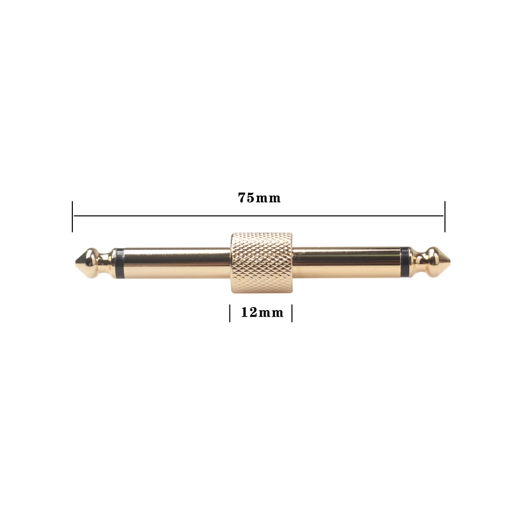 Conector do pedal de efeitos de guitarra, 5 peças, 1/4 de polegada, 6,35mm, acoplador, cabo de interface, adaptador, acessórios elétricos do pedal