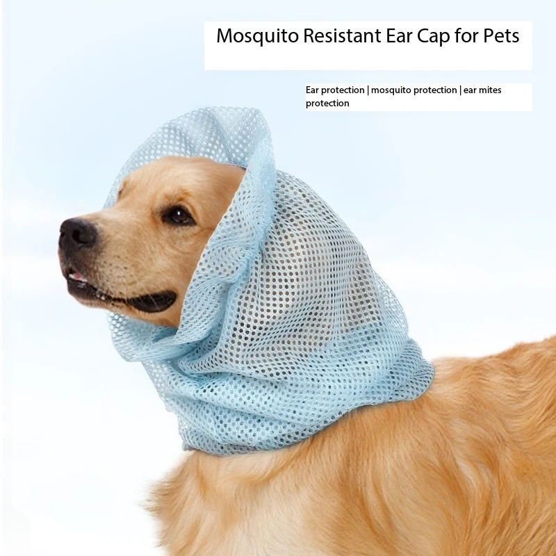 

Pet Dog Mosquito repellent Earmuffs Protection Ear Summer Puppy Bite prevention Breathable Quick Dry Mesh Cloth Dog Head Collar