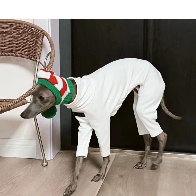 Fahson Whippet-ropa de Galgo Italiano para mascotas, ropa de lujo de algodón para perros, cuello alto, cálido, elástico, Invierno