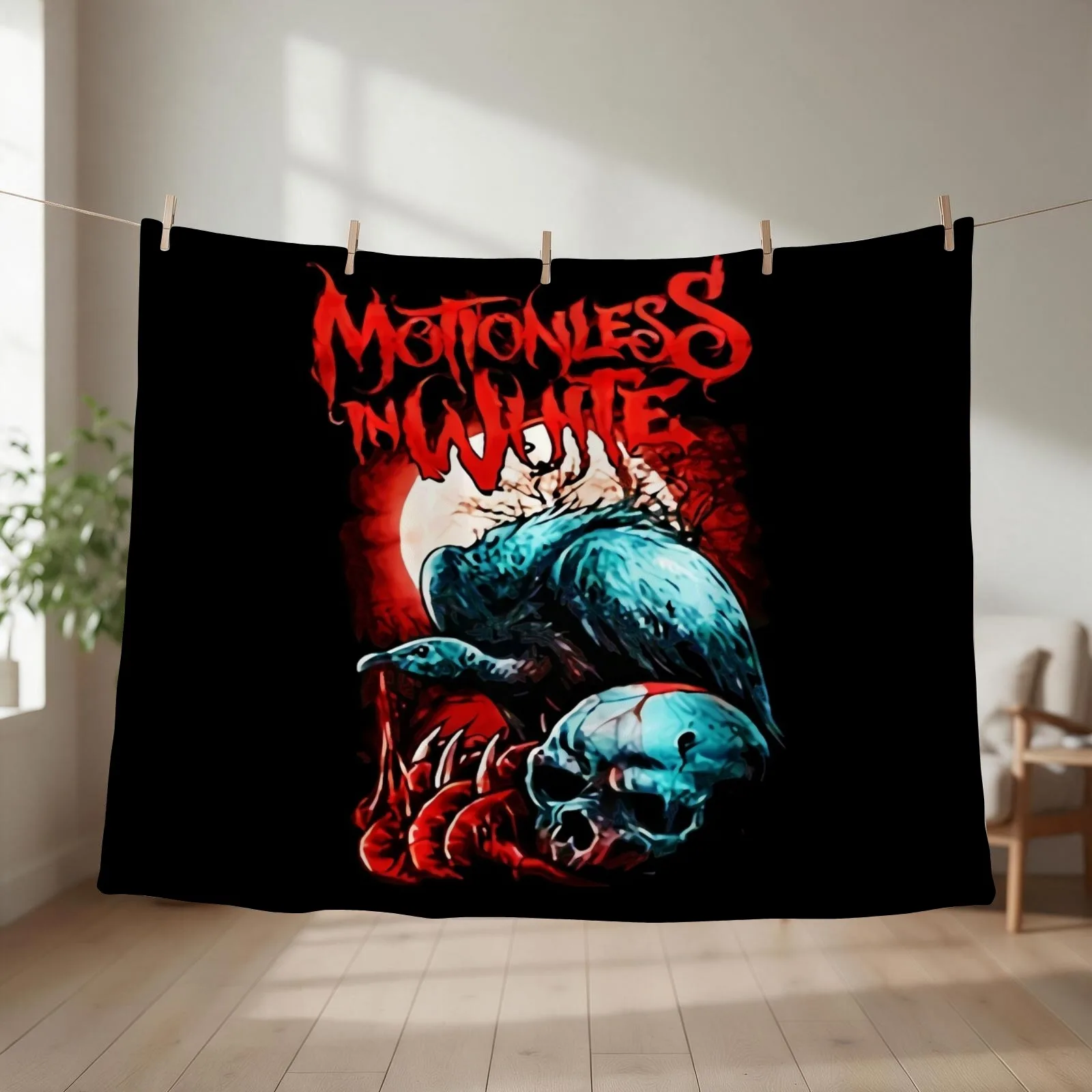 Skull Motionless Throw Blanket couch cozy soft plush fuzzy picnic outdoor blanket