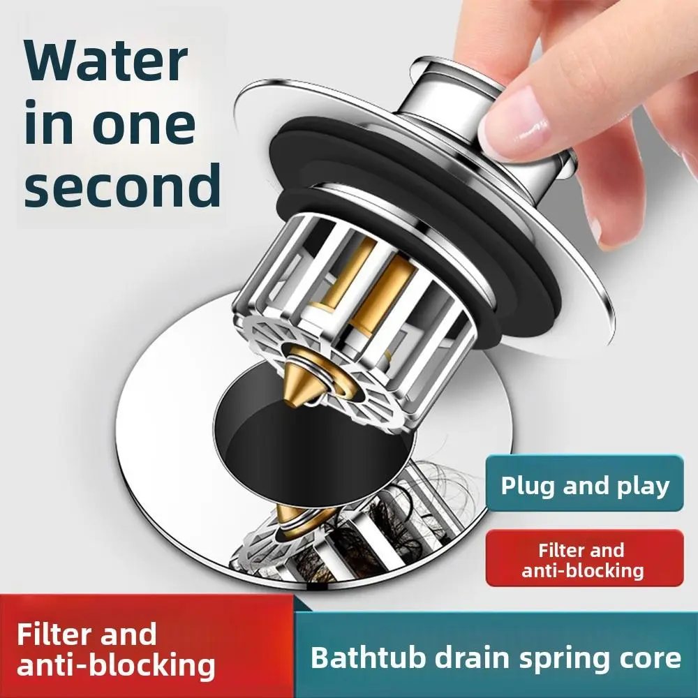 

Universal Pop-up Bathtub Stopper Rustproof Anti-clogging Drain Hair Catcher Drain Protector Sturdy Bathtub Drain Stopper