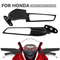 For Honda CBR 650R 650F VFR 400 750 800 VTR1000F Motorcycle Mirrors Modified Wind Wing Adjustable Rotating Rearview Mirror